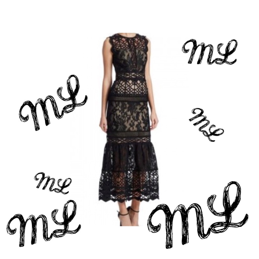 ML MONIQUE LHUILLIER LACE COCKTAIL DRESS